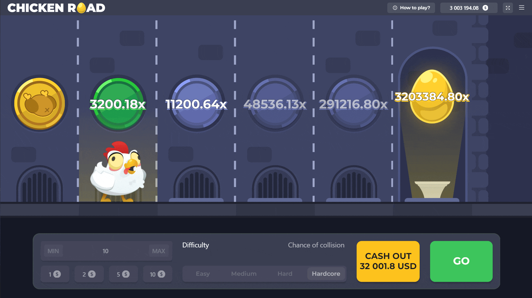 Gameplay de ChickenRoad